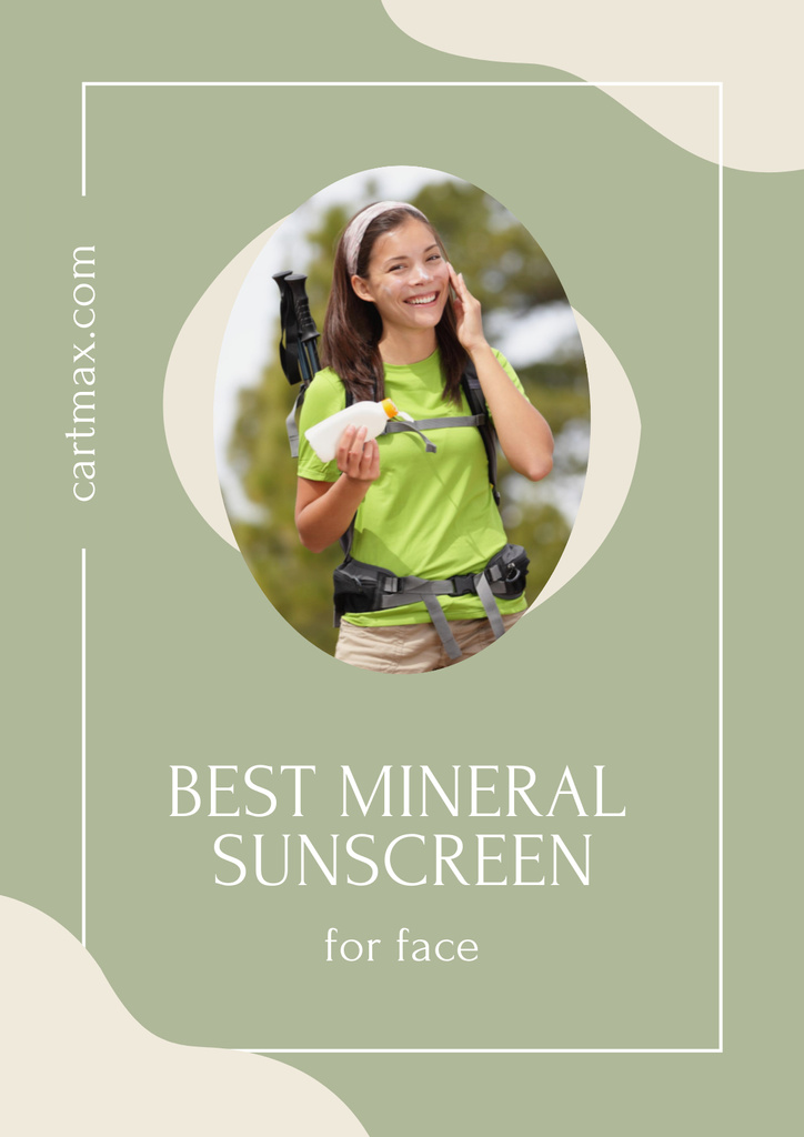 Ontwerpsjabloon van Poster van Best Sunscreen Offer with Woman
