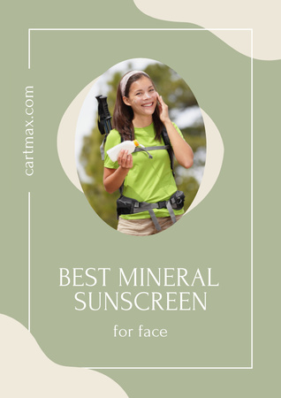 Modèle de visuel Meilleure offre de crème solaire avec une femme - Poster