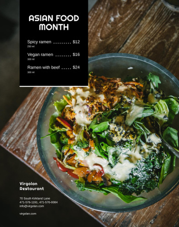 Asian Food Month Announcement Poster 22x28in Design Template