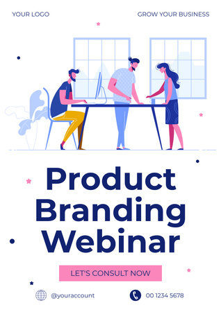Product Branding Webinar Announcement Poster tervezősablon