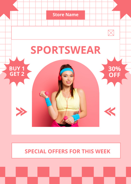 Plantilla de diseño de Special Discount on Sportswear Flayer 