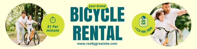 Bicycles Rental for All Ages Twitter Design Template