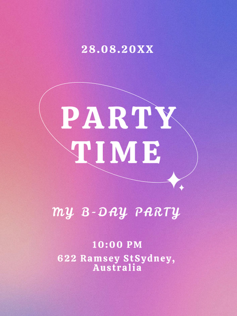 Party Announcement on Bright Gradient Poster US Design Template