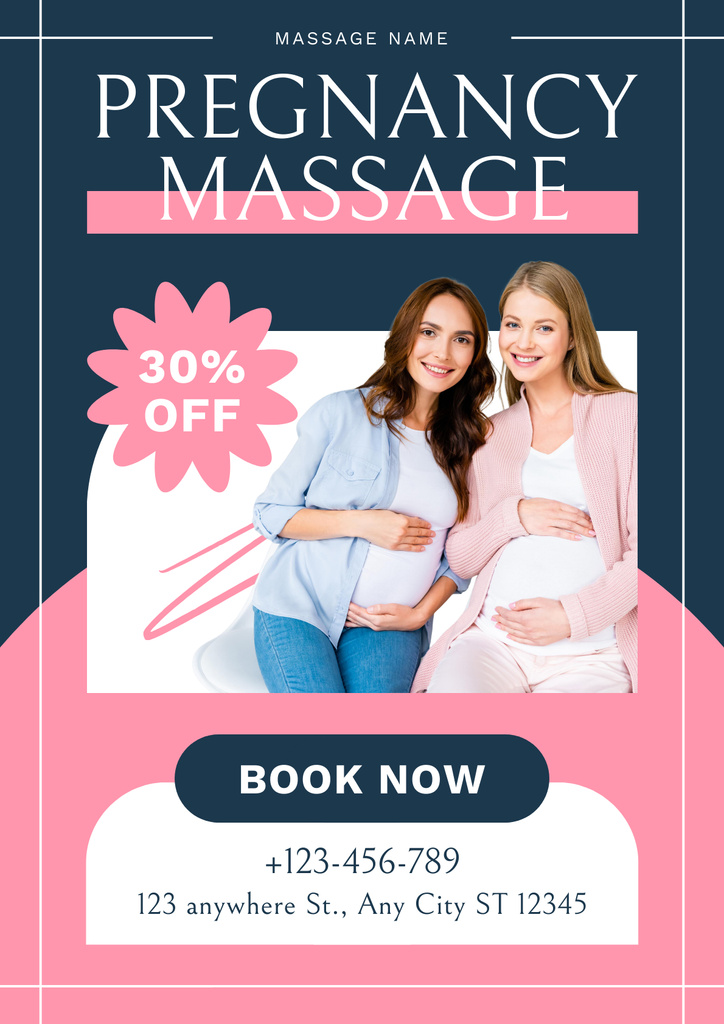 Massage for Pregnant Women Poster Design Template