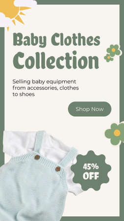 Stylish Baby Collection of Clothing for at Discount Instagram Story Design Template