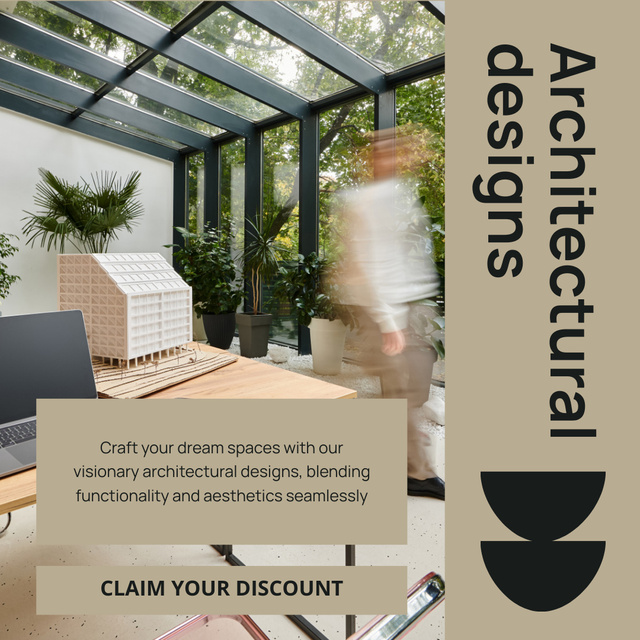 Ontwerpsjabloon van Instagram AD van Innovative Architectural Solutions And Discount On Projects