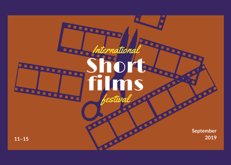 Ad of International Festival of Short Films Flyer 5x7in Horizontal Design Template
