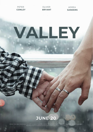 New romantic movie Announcement with Couple holding Hands Poster tervezősablon