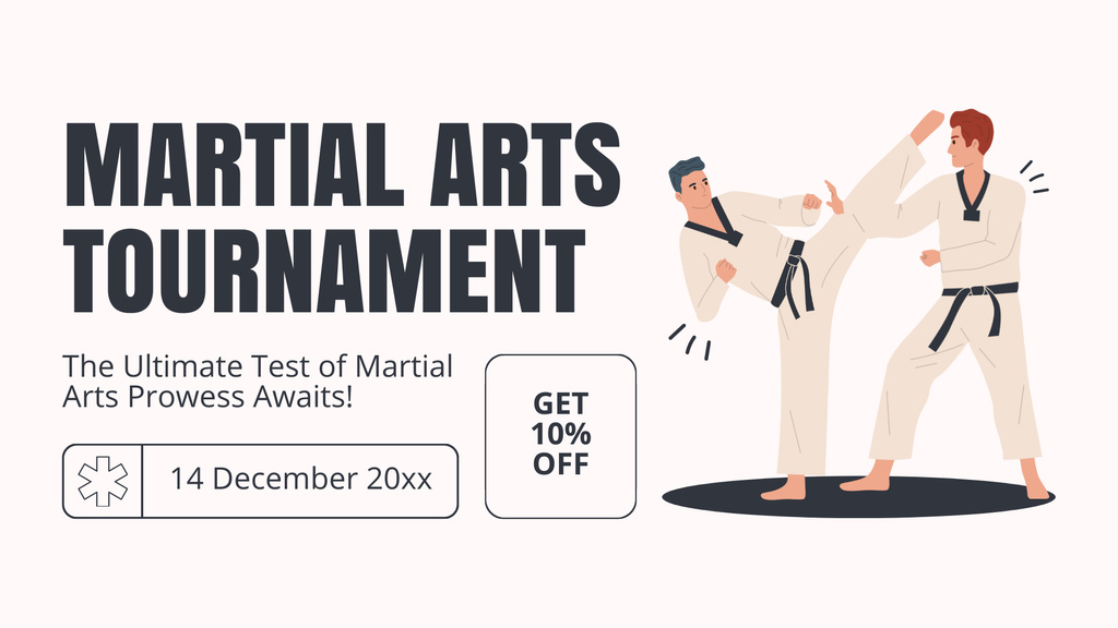 Szablon projektu Martial Arts Tournament Ad with Men in Fight Action FB event cover