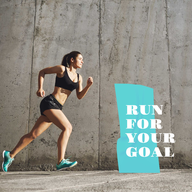 Fitness inspiration with Running Woman Instagram ADデザインテンプレート