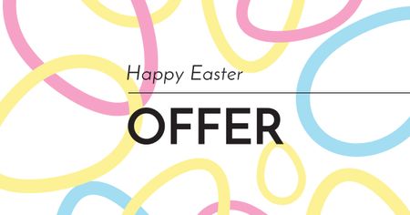Plantilla de diseño de Easter Offer with Eggs Abstract illustration Facebook AD 