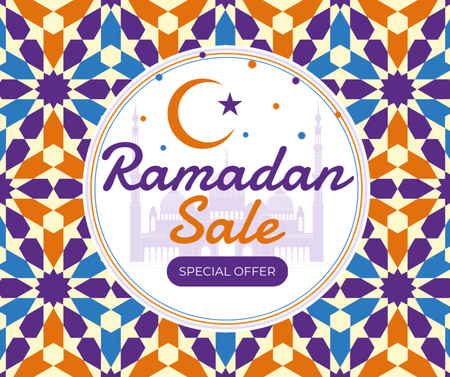 Ramadan Kareem kaleidoscopic frame Facebook Design Template