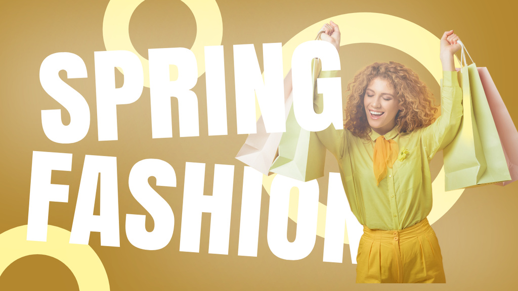 Designvorlage Spring Sale with Redhead Woman für Youtube Thumbnail