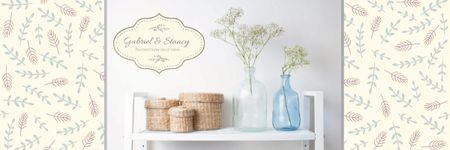 Home Decor Advertisement with Vases and Baskets Email header Modelo de Design