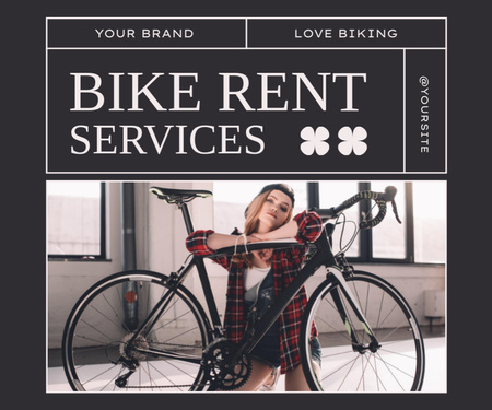 Bicycle Rent Special Medium Rectangle Design Template