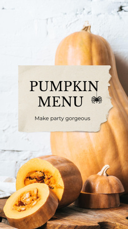 Designvorlage Pumpkin Menu on Halloween Announcement für Instagram Story