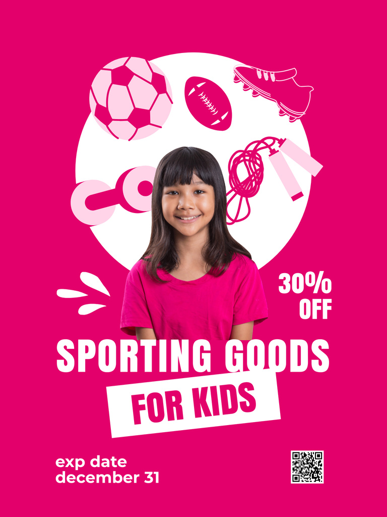 Sports Equipment for Kids Poster US Tasarım Şablonu