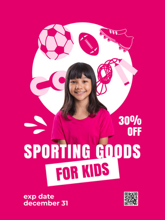 Sports Equipment for Kids Poster US Design Template