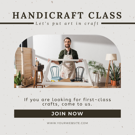 Offering Handicraft Classes with Young Craftsman Instagram Design Template