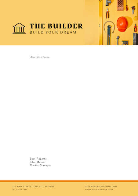 Template di design Construction Company Proposal with Building Tools Letterhead