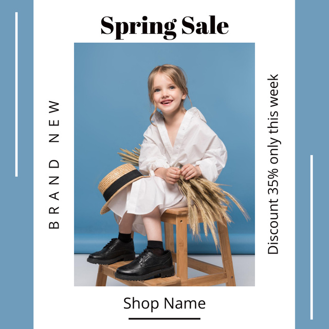 Spring Sale Offer for Kids Instagramデザインテンプレート