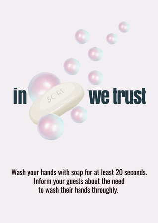 Designvorlage Wash Your Hands with Soap für Poster