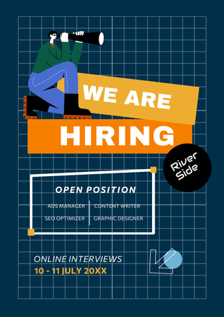 Designvorlage Poster hiring IT specialist für Poster