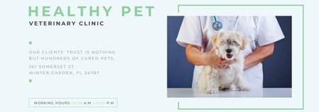 Platilla de diseño Vet Clinic Ad Doctor Holding Dog Tumblr
