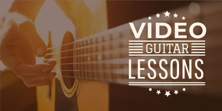 Plantilla de diseño de video clases de guitarra ofrecen Image 