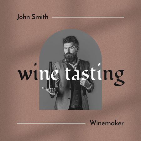 Wine Tasting Announcement Instagram Design Template