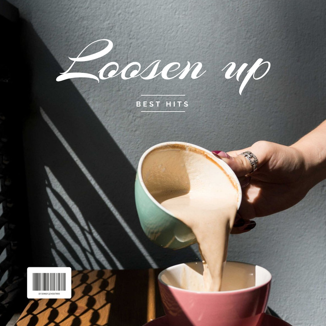Pouring Coffee in cup Album Cover Πρότυπο σχεδίασης