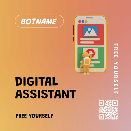Digital Assistant Service Offering Square 65x65mm Design Template