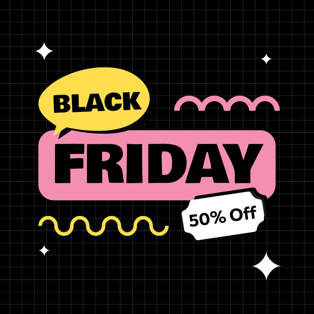 Ontwerpsjabloon van Instagram AD van Black Friday Spectacular Discounts