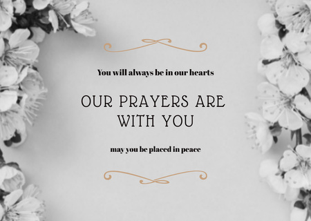 Card - Our prayers are with you Card Design Template