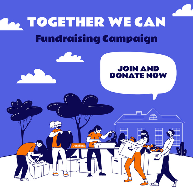 Designvorlage Charity Fundraising Campaign für Instagram