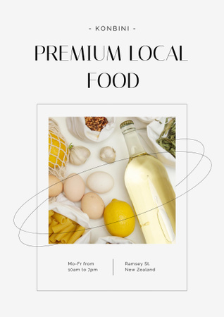 Template di design Grocery Store Ad with Food on Table Poster B2