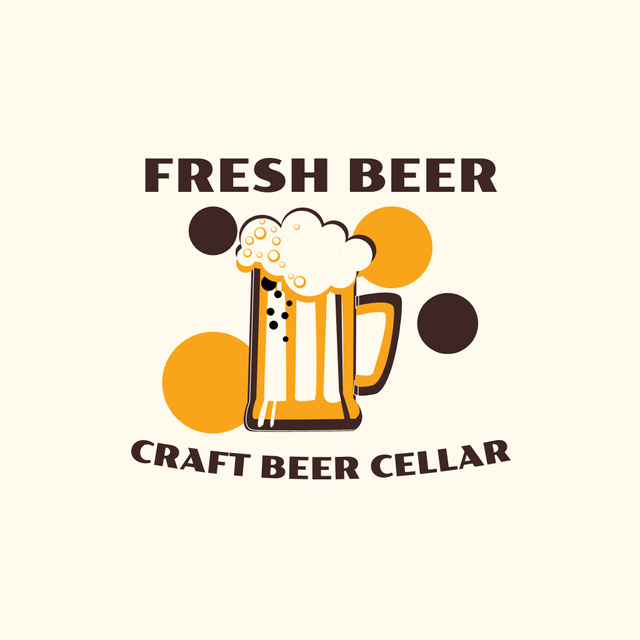 Pub Ad with Mug of Craft Beer Logo Modelo de Design