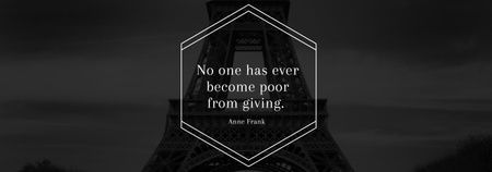 Designvorlage Charity Quote on Eiffel Tower view für Tumblr