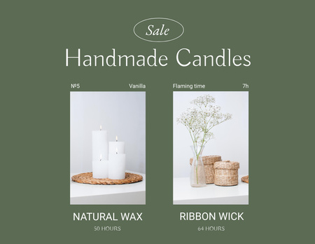 Handmade Candles Sale Offer Flyer 8.5x11in Horizontal Design Template