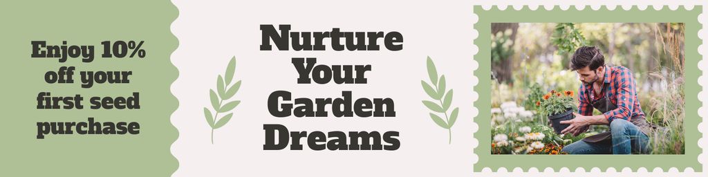 Seeds Retail to Nurture Your Garden Twitter Πρότυπο σχεδίασης
