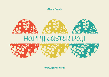 Plantilla de diseño de Happy Easter Day Greeting Card 
