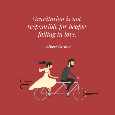 Wise Quote with Couple Riding Bike Instagram Design Template
