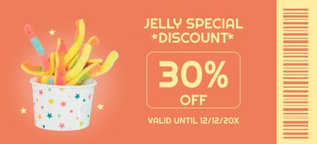 Jelly Sweets Discount Coupon 3.75x8.25in Design Template