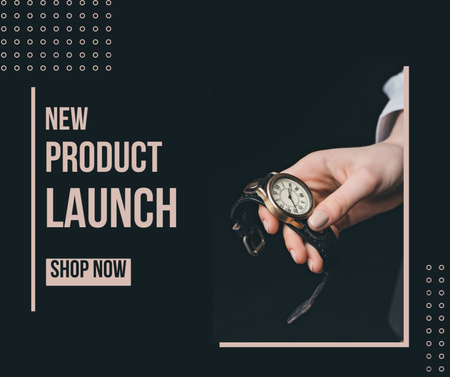 Plantilla de diseño de New Product Launch with Watches Facebook 