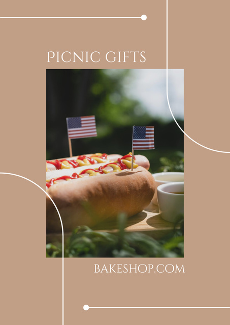 Picnic Gifts for USA Independence Day Poster Šablona návrhu