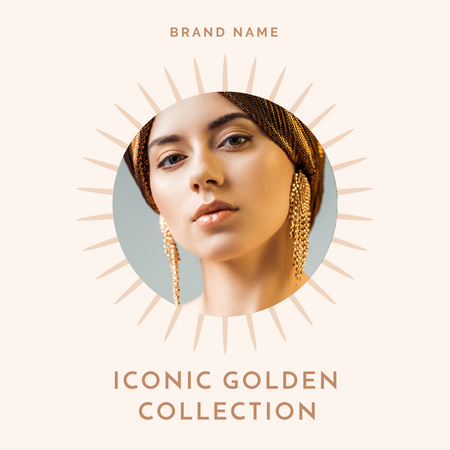 Stylish Woman in Trendy Jewelry Animated Post Design Template