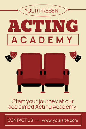 Приглашение в Академию актерского мастерства Pinterest – шаблон для дизайна