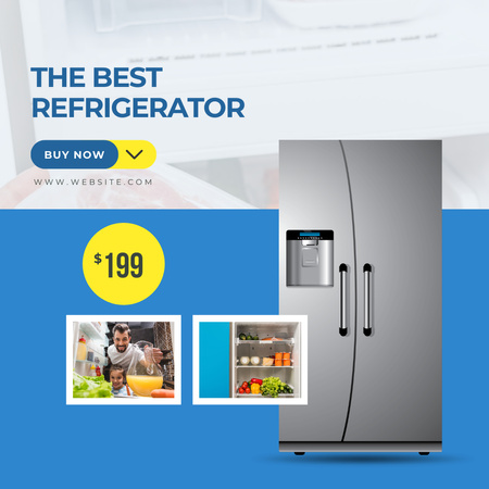 Elektronisten jääkaappien promootio Instagram Design Template