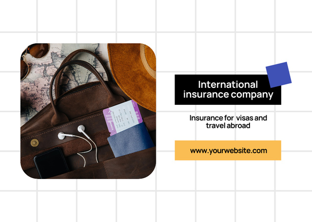 Top-notch International Insurance Company Service Offer Flyer A6 Horizontal Tasarım Şablonu