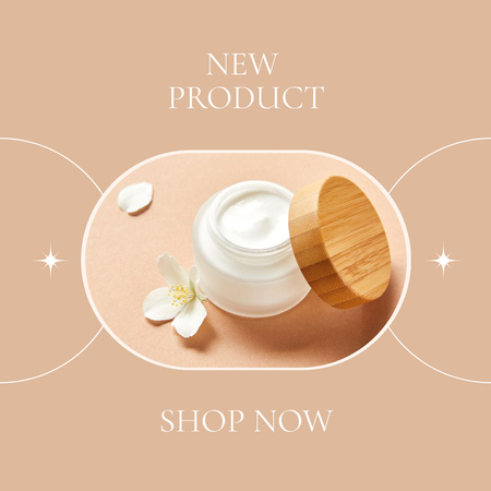 New Product Ad with Cream Instagram Design Template